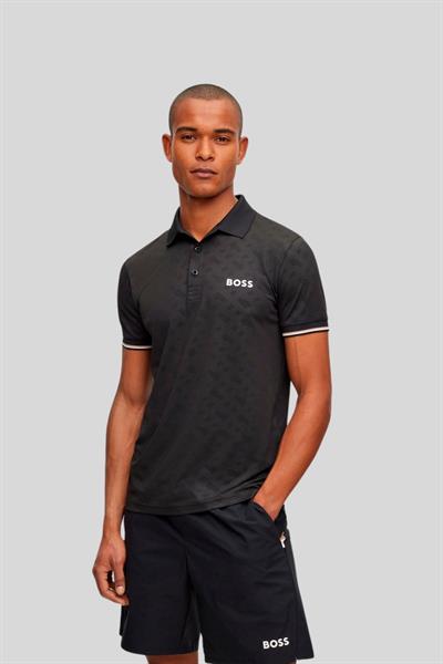 Boss Slim Fit Polo Yaka Erkek T-Shirt Siyah