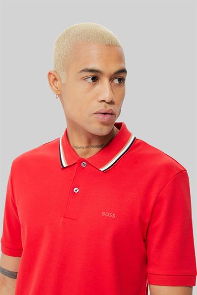 Boss Slim Fit Polo Yaka Erkek T-Shirt Kırmızı 628