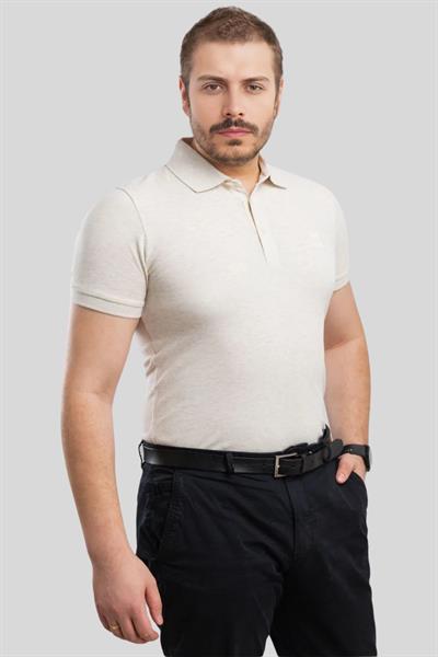 Boss Slim Fit Polo Yaka Erkek T-Shirt Krem 277