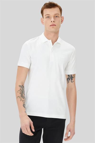 Boss Slim Fit Polo Yaka Erkek T-Shirt Beyaz 100