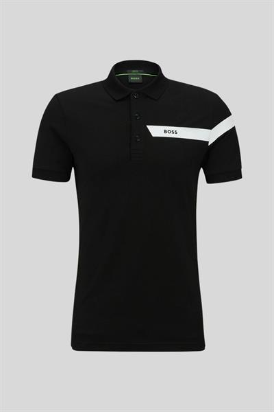 Boss Slim Fit  Polo Yaka Erkek T-Shirt Siyah