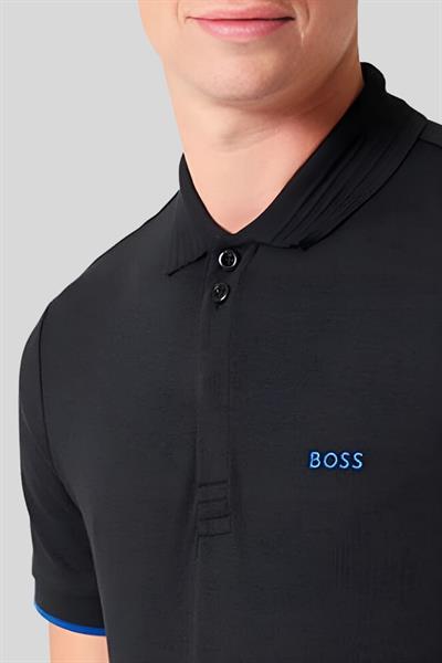 Boss Slim Fit Polo Yaka Erkek T-Shirt Siyah