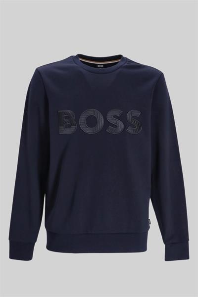 Boss Stadler Erkek Bisiklet Yaka Sweatshirt Lacivert 404