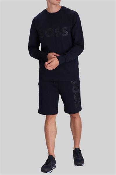 Boss Stadler Erkek Bisiklet Yaka Sweatshirt Lacivert 404