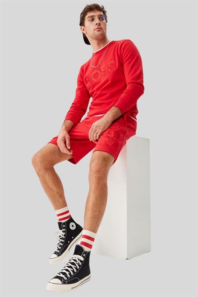 Boss Stadler Erkek Bisiklet Yaka Sweatshirt Turuncu 623
