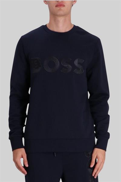 Boss Stadler Erkek Bisiklet Yaka Sweatshirt Lacivert 404