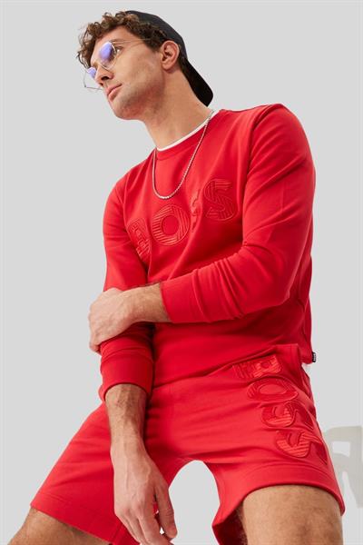 Boss Stadler Erkek Bisiklet Yaka Sweatshirt Turuncu 623