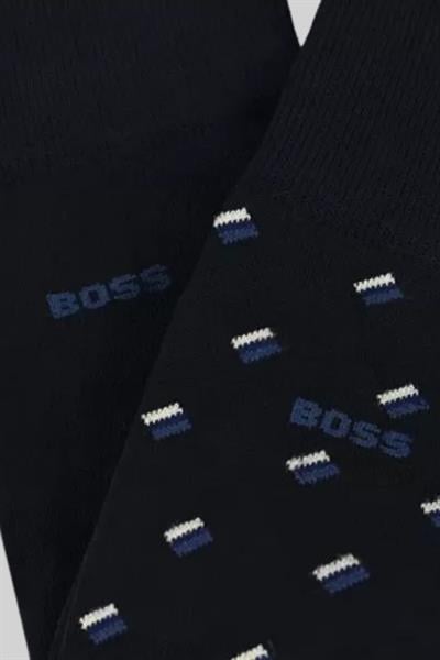 Boss Streç Pamuklu 2li Erkek Çorap Mavi 402
