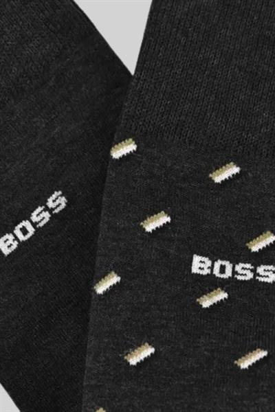 Boss Streç Pamuklu 2li Erkek Çorap Siyah 012