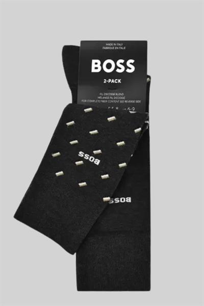 Boss Streç Pamuklu 2li Erkek Çorap Siyah 012