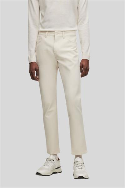 Boss Streç Slim Fit Dar Paça Erkek Jean Pantolon Krem 131