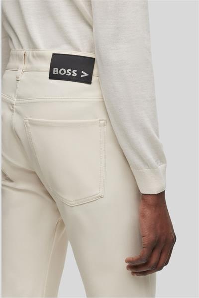 Boss Streç Slim Fit Dar Paça Erkek Jean Pantolon Krem 131