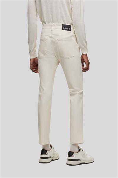 Boss Streç Slim Fit Dar Paça Erkek Jean Pantolon Krem 131