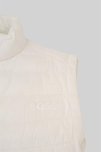 Boss Su Geçirmez Regular Fit Dik Yaka Şişme Erkek Yelek Beyaz 100