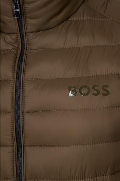 Boss Su Geçirmez Regular Fit Dik Yaka Şişme Erkek Yelek Kahverengi