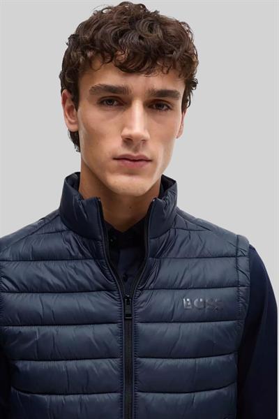 Boss Su Geçirmez Regular Fit Dik Yaka Şişme Erkek Yelek Lacivert 404