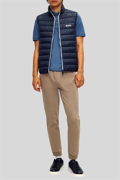 Boss Su Geçirmez Regular Fit Dik Yaka Erkek Yelek Mavi 402