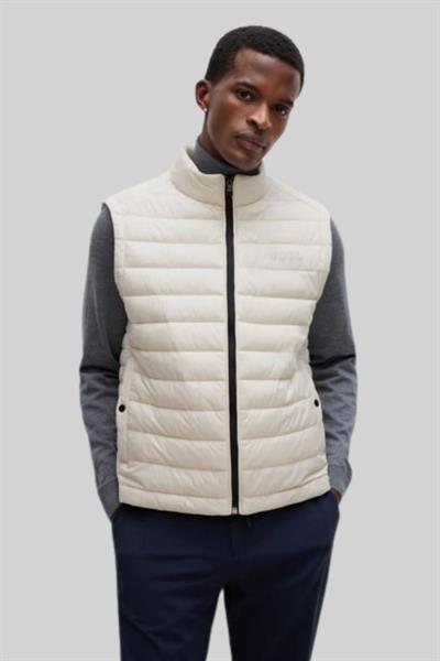 Boss Su Geçirmez Regular Fit Dik Yaka Şişme Erkek Yelek Krem 131
