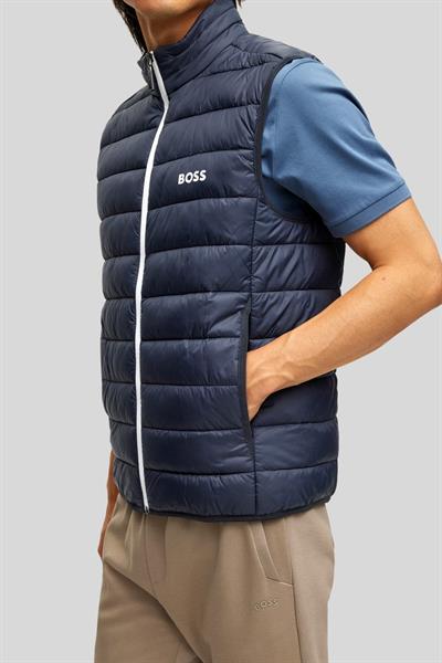 Boss Su Geçirmez Regular Fit Dik Yaka Erkek Yelek Mavi 402