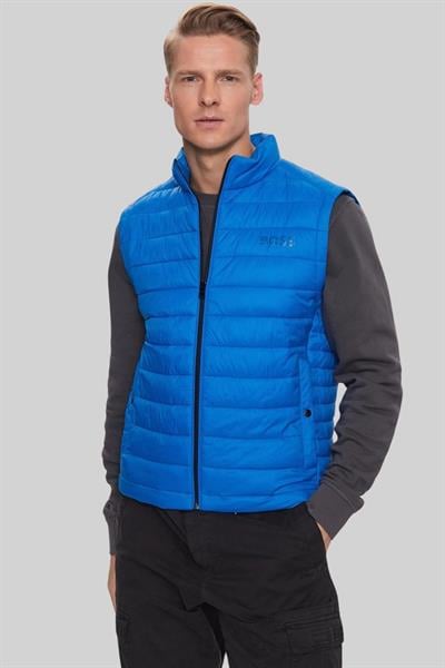Boss Su Geçirmez Regular Fit Dik Yaka Şişme Erkek Yelek Mavi 432