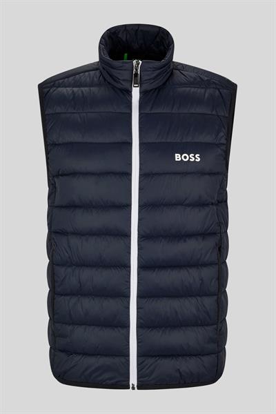 Boss Su Geçirmez Regular Fit Dik Yaka Erkek Yelek Mavi 402