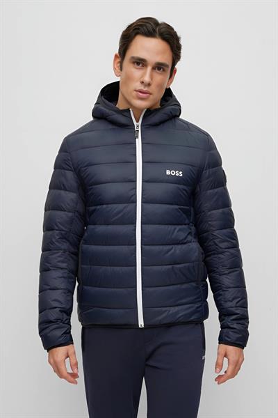 Boss Su Geçirmez Regular Fit Kapüşonlu Erkek Mont Mavi 402