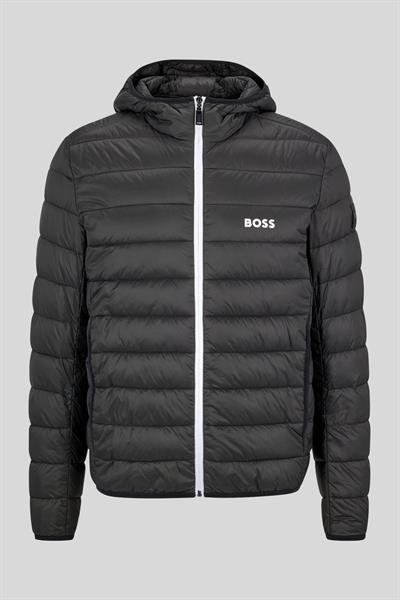 Boss Su Geçirmez Regular Fit Kapüşonlu Erkek Mont Siyah 002