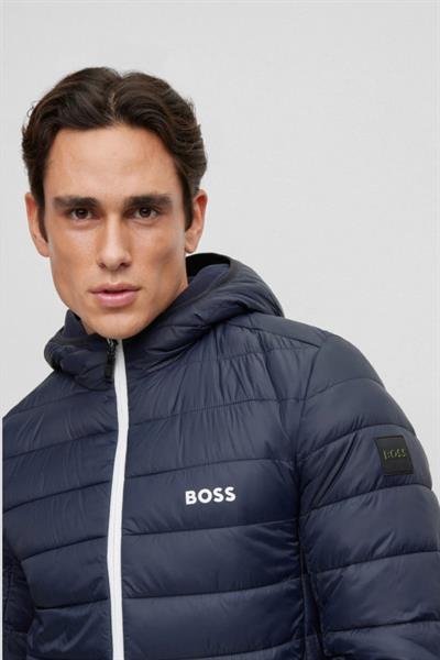 Boss Su Geçirmez Regular Fit Kapüşonlu Erkek Mont Mavi 402
