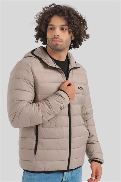 Boss Su Geçirmez Regular Fit Kapüşonlu Erkek Mont Yeşil