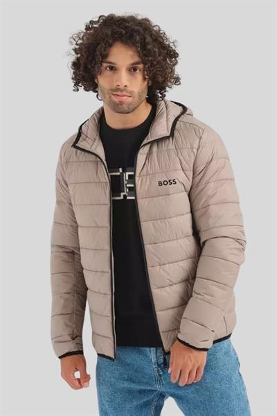 Boss Su Geçirmez Regular Fit Kapüşonlu Erkek Mont Yeşil