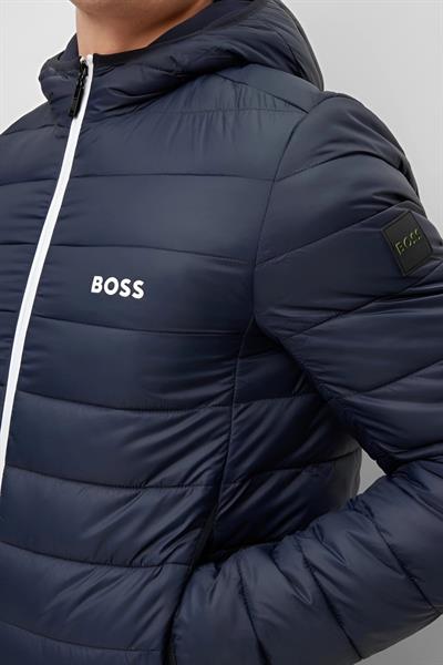 Boss Su Geçirmez Regular Fit Kapüşonlu Erkek Mont Mavi 402
