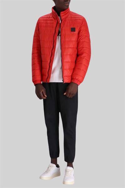 Boss Su Tutmaz Regular Fit Dik Yaka Erkek Hafif Şişme Mont Kırmızı 624