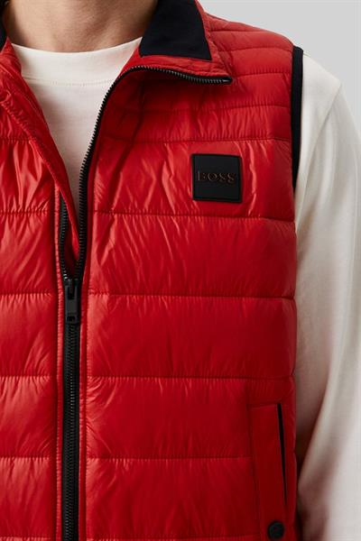 Boss Su Tutmaz Regular Fit Dik Yaka Şişme Erkek Yelek Kırmızı 624