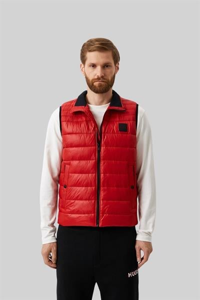Boss Su Tutmaz Regular Fit Dik Yaka Şişme Erkek Yelek Kırmızı 624