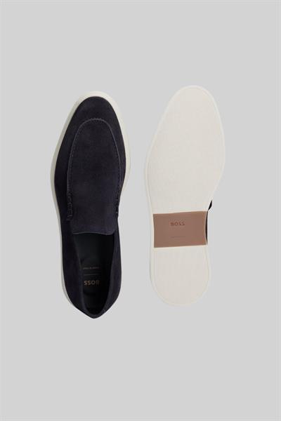 Boss Süet Erkek Loafer Mavi 401