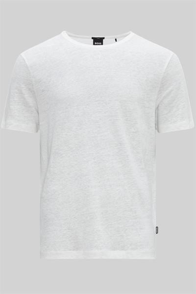 Boss Tiburt Bisiklet Yaka Erkek T-Shirt Beyaz 100