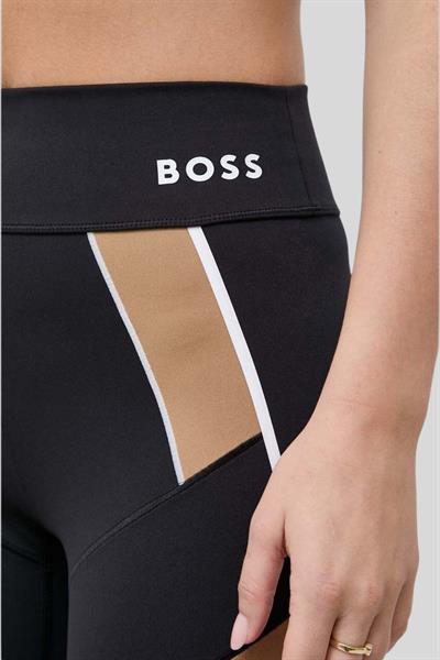 Boss X Alica Schmidt Logolu Renk Bloklu Kadın Bisiklet Tayt Siyah