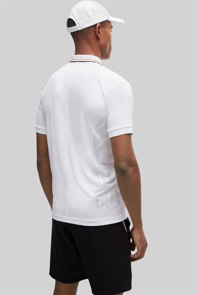 BOSS x Matteo Berrettini Slim Fit Polo Yaka T-Shirt Beyaz 100