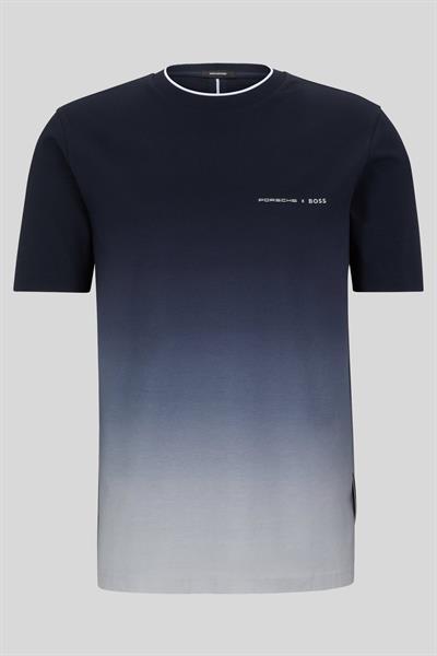 Boss X Porsche Erkek Regular Fit Logolu Basic Kısa Kollu T-Shirt Lacivert