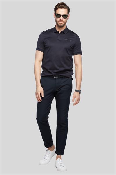 Boss X Porsche Erkek Slim Fit Merserize Polo Yaka T-Shirt Lacivert