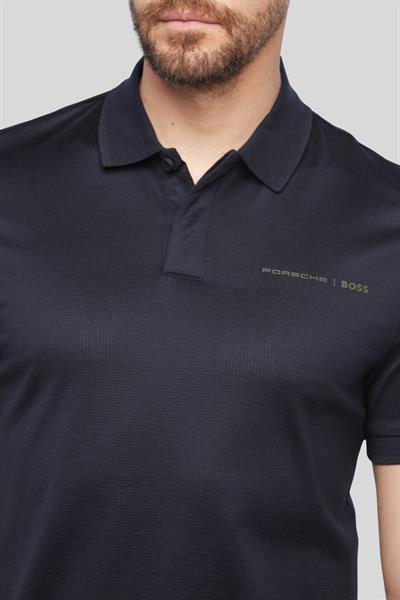 Boss X Porsche Erkek Slim Fit Merserize Polo Yaka T-Shirt Lacivert