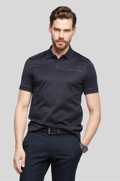Boss X Porsche Erkek Slim Fit Merserize Polo Yaka T-Shirt Lacivert