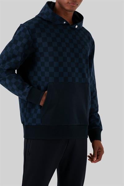Boss x Porsche Pamuklu Kapüşonlu Erkek Sweatshirt Lacivert 404