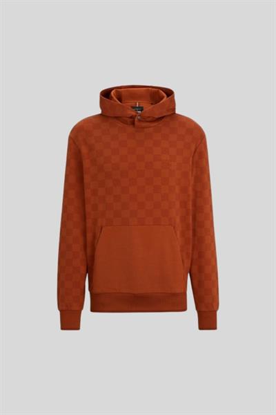 Boss x Porsche Pamuklu Kapüşonlu Erkek Sweatshirt Turuncu