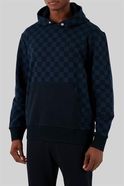 Boss x Porsche Pamuklu Kapüşonlu Erkek Sweatshirt Lacivert 404