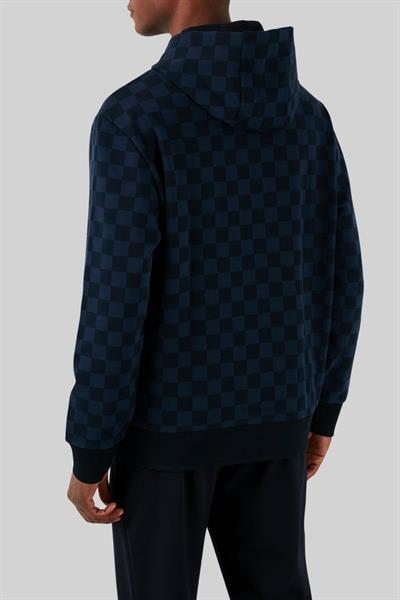 Boss x Porsche Pamuklu Kapüşonlu Erkek Sweatshirt Lacivert 404