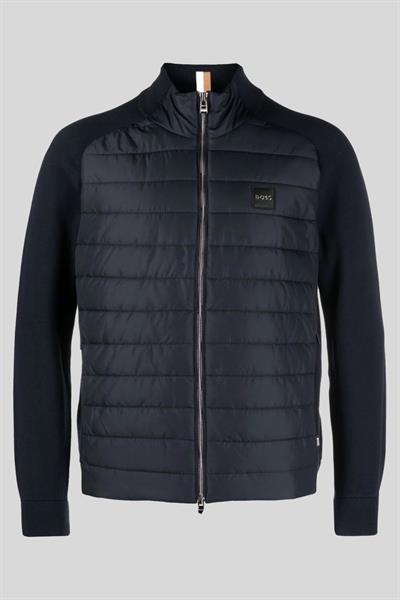 Boss Yün Karışımlı Fermuarlı Regular Fit Erkek Ceket Lacivert 404