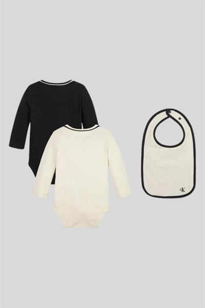 Calvin Klein Çocuk Monogram Hediye Takım Çıtçıtlı Body İkili Set Bej