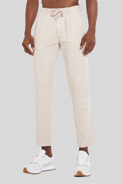Calvin Klein Erkek Bağcıklı Bel Düz Kesim Pantolon Bej