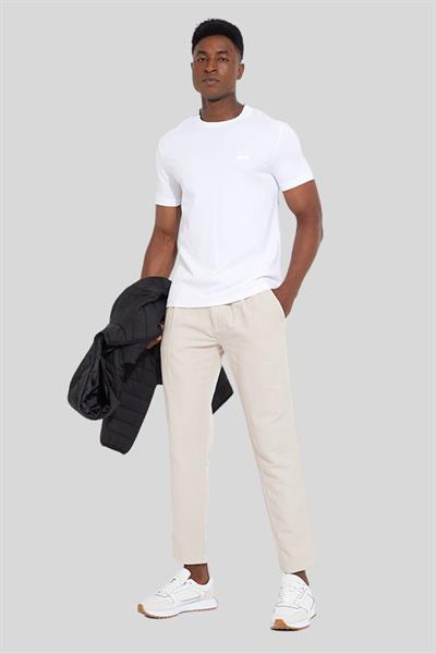 Calvin Klein Erkek Bağcıklı Bel Düz Kesim Pantolon Bej